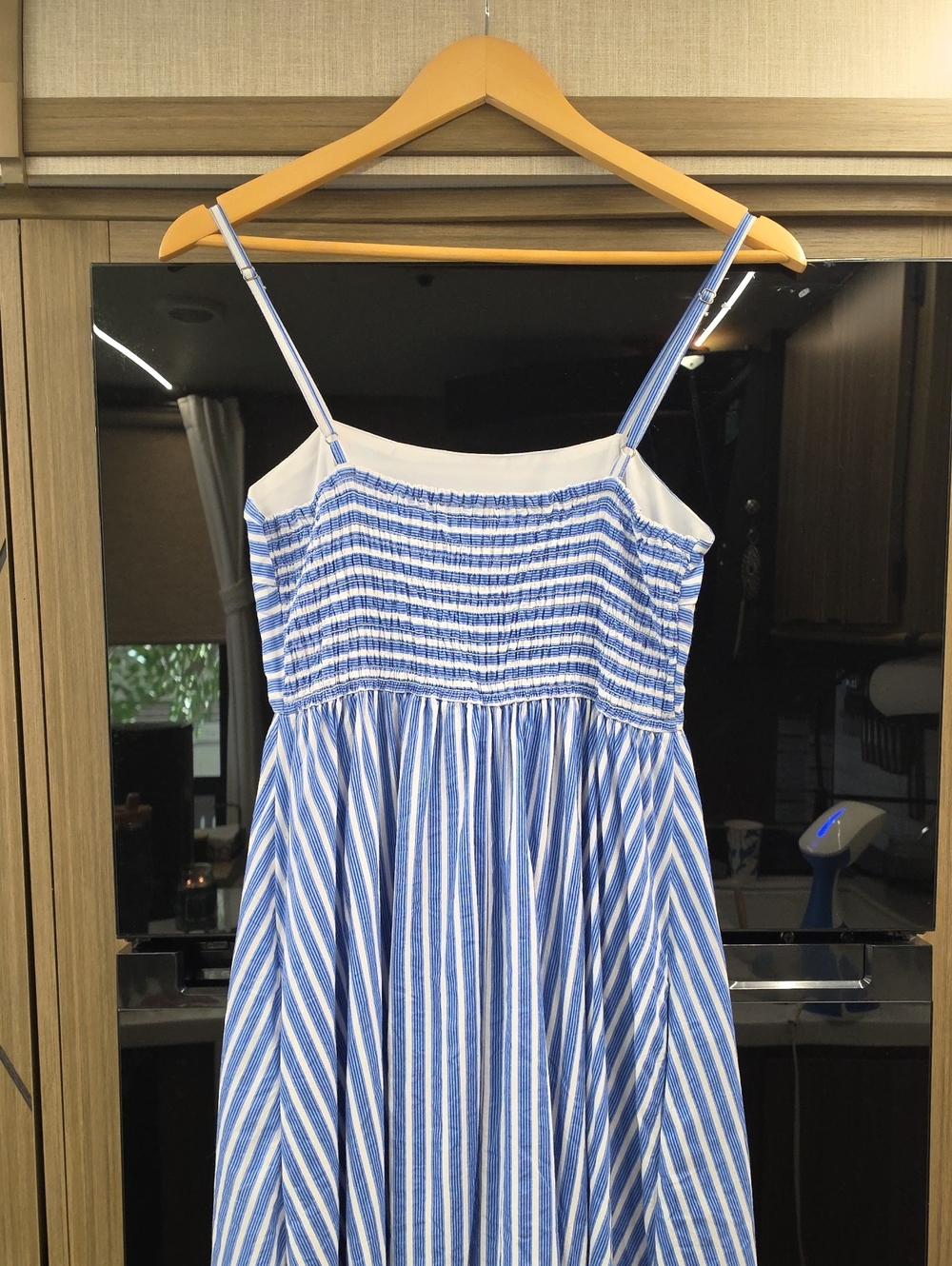 💙100% COTTON MAXI/MIDI DRESS WHITE/BLUE STRIPED, DRESS, BY JAPANA - Picture 15 of 16
